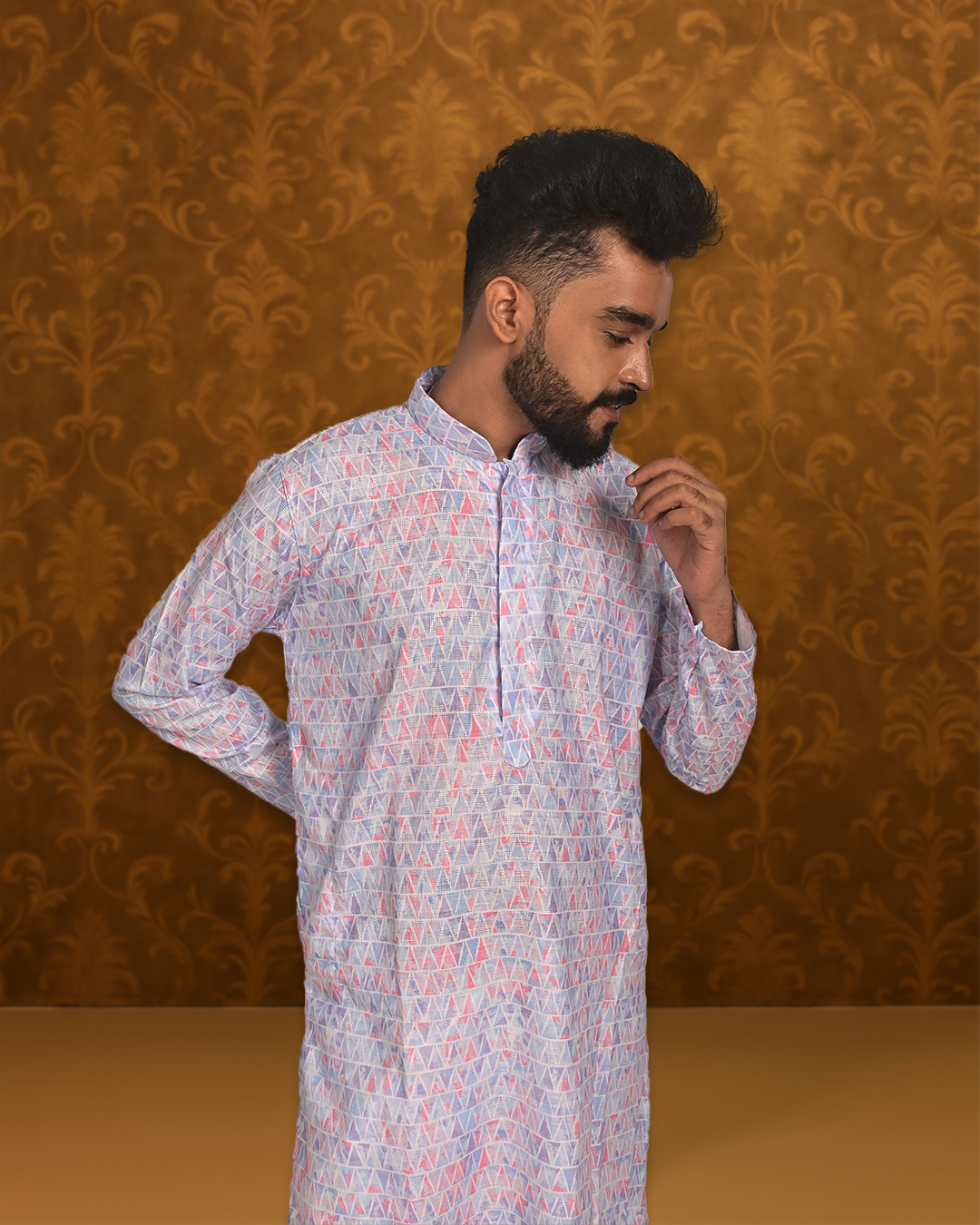 Premium Printed Cotton Kurta for Men