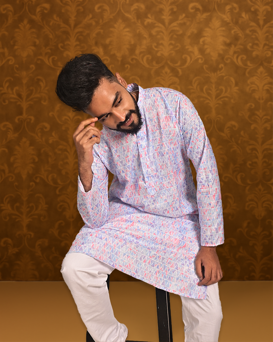 Premium Printed Cotton Kurta for Men