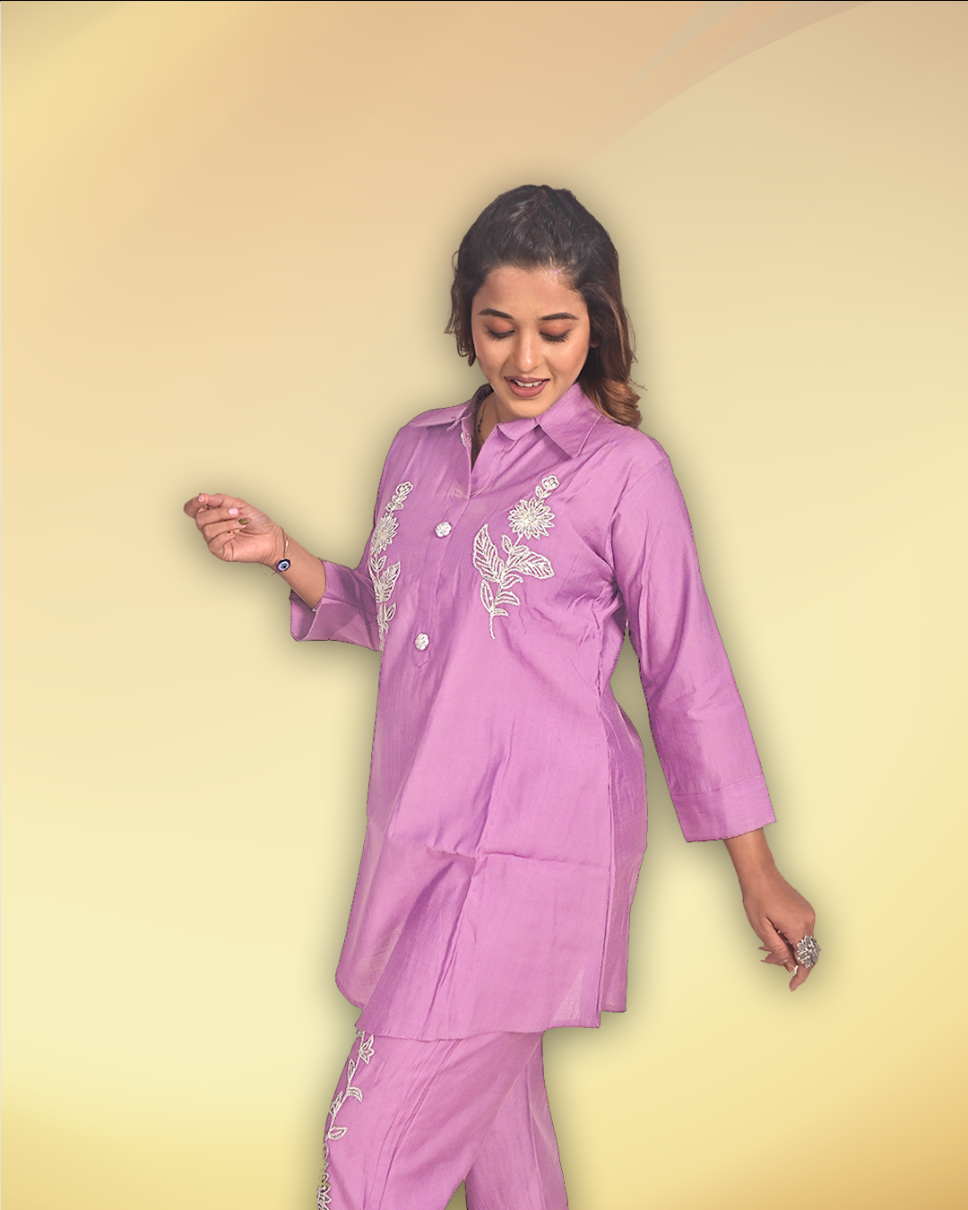 Silk Embroidered Co-ord Set