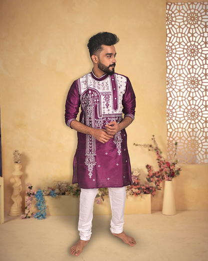 Silk Kurta with Embroidery