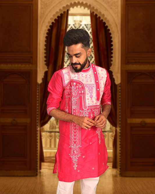 Silk Kurta with Embroidery