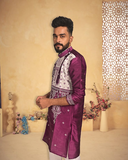 Silk Kurta with Embroidery