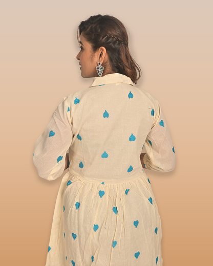 Off-White Cotton Embroidered one-piece