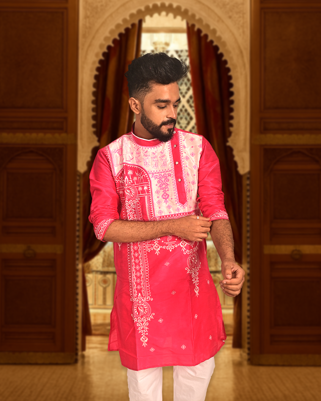 Silk Kurta with Embroidery