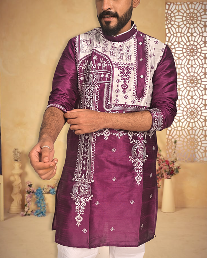 Silk Kurta with Embroidery