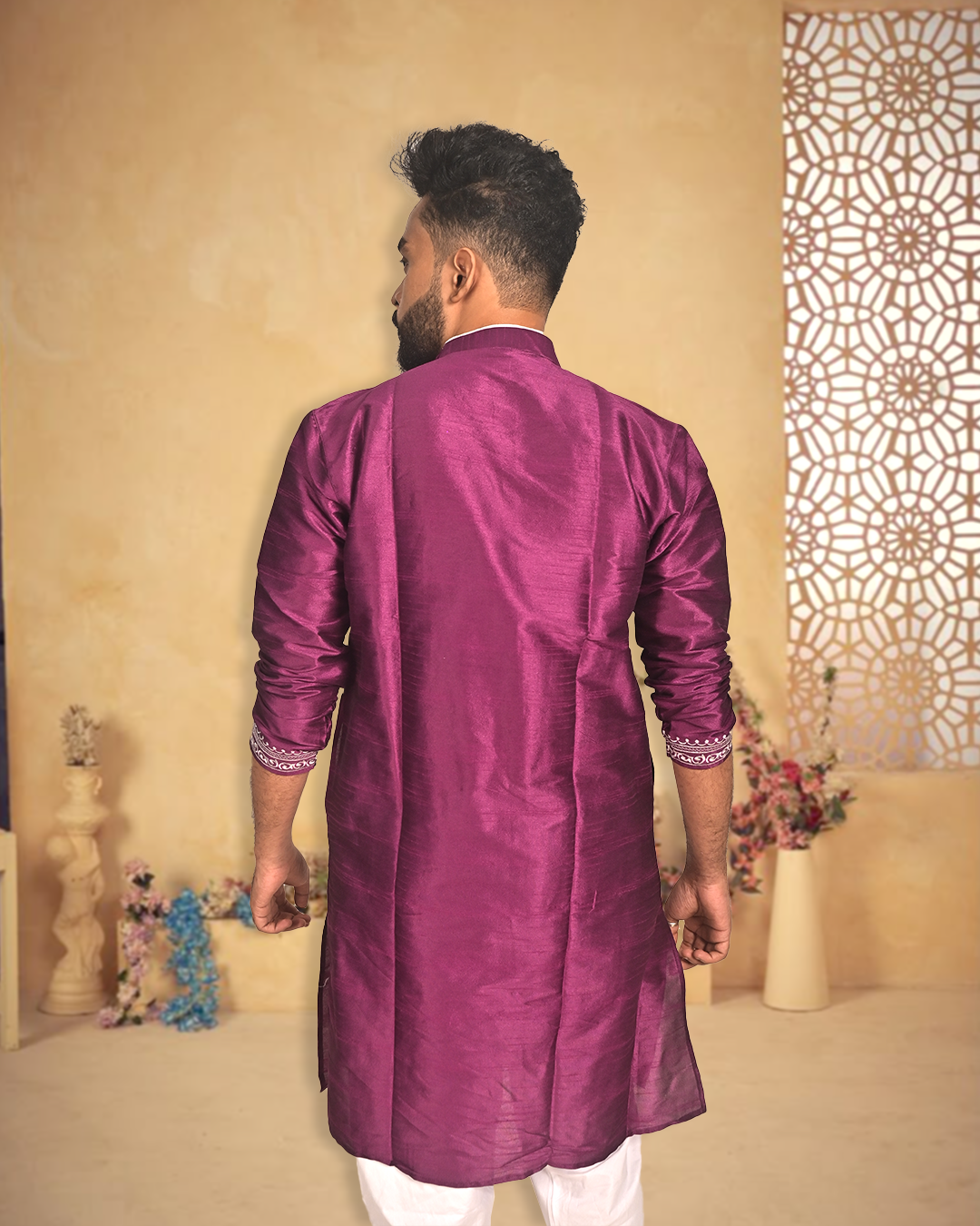 Silk Kurta with Embroidery