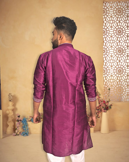 Silk Kurta with Embroidery