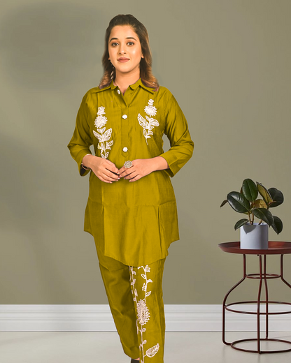 Silk Embroidered Co-ord Set