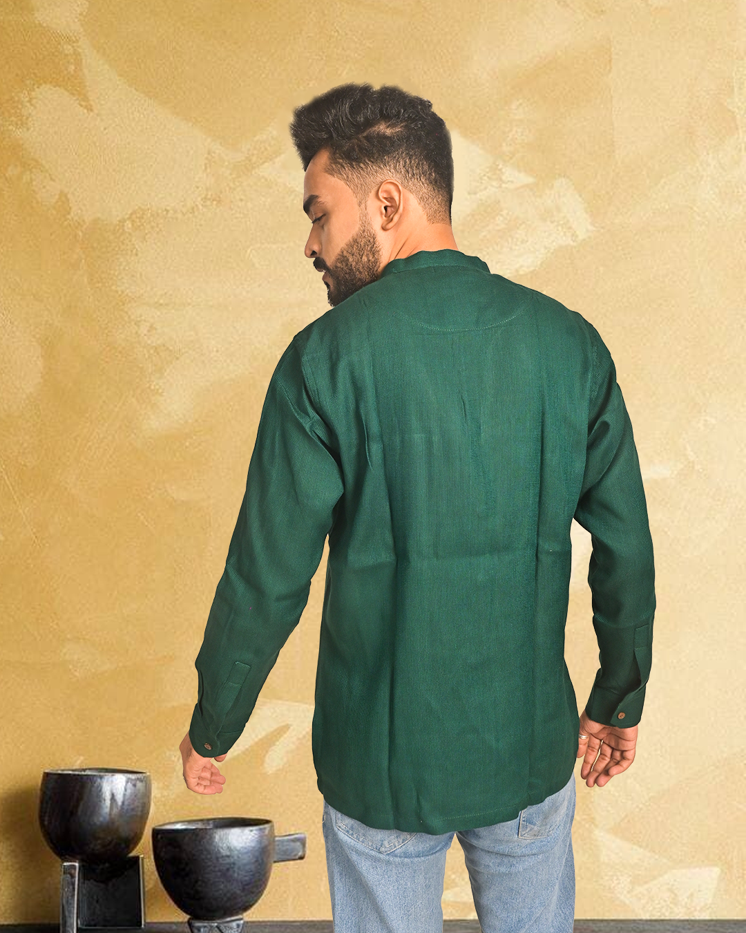 Premium Linen Cotton Solid Shirt – Full Sleeve