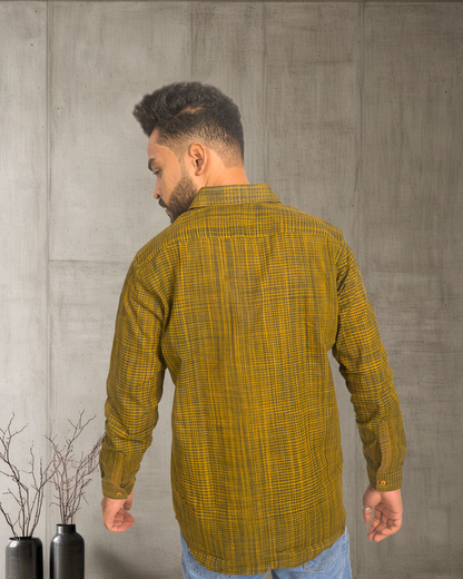 Premium Khadi Cotton Checkered Shirt – Full Sleeve