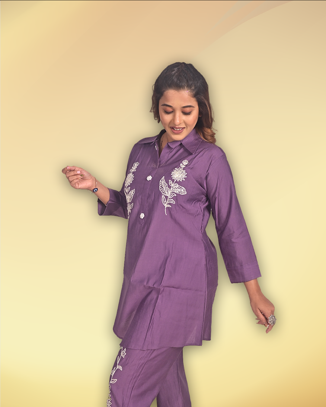 Silk Embroidered Co-ord Set