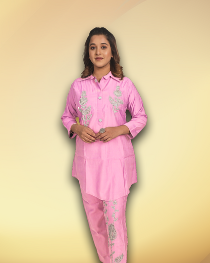 Silk Embroidered Co-ord Set