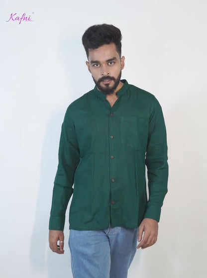 Premium Linen Cotton Solid Shirt – Full Sleeve